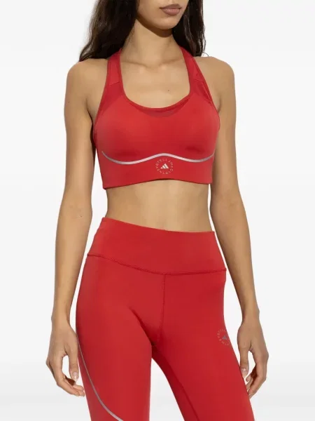 Αθλητικό σουτιέν Adidas By Stella Mccartney με σχέδιο από διχτυωτό κόκκινο