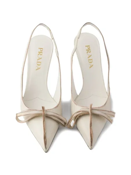 Pantofi cu toc Prada cu funde slingback