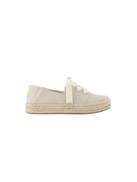 Espadryle Toms sznurowane koronkowe beżowe