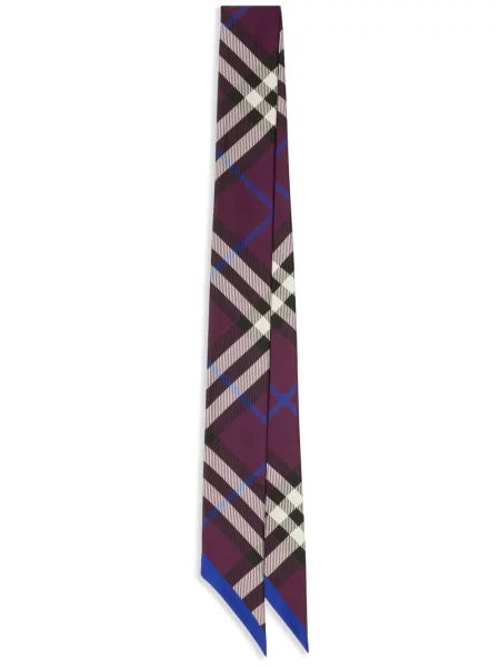 Selyem kockás sál Burberry lila