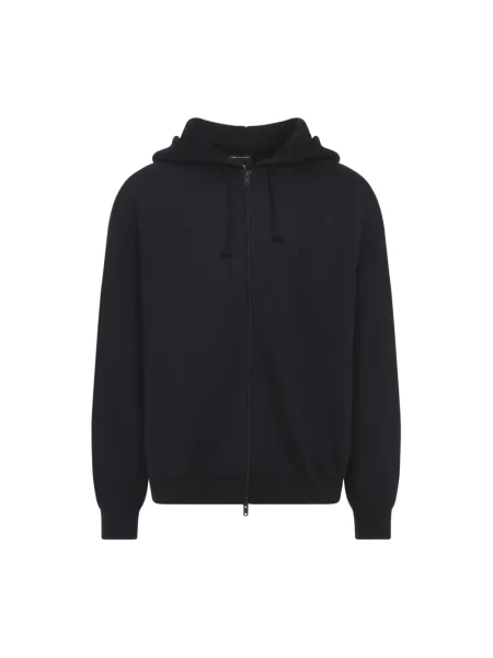 Dzianinowa bluza z kapturem Y-3 czarna