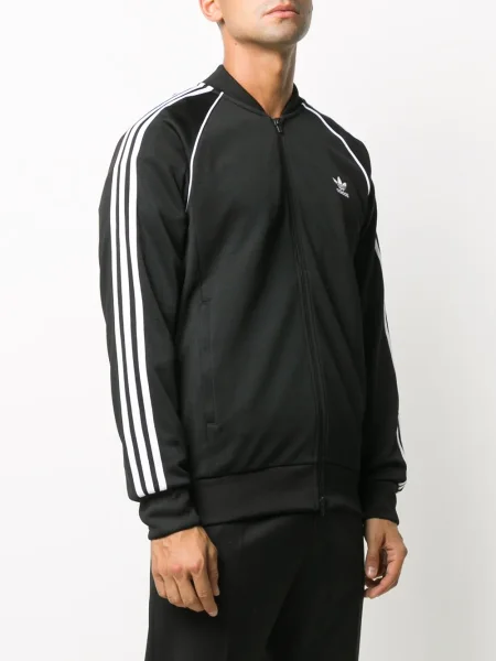 Geacă Adidas cu dungi alergare negru