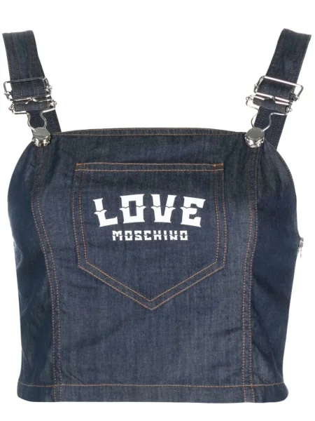 Top Love Moschino cu imagine albastru