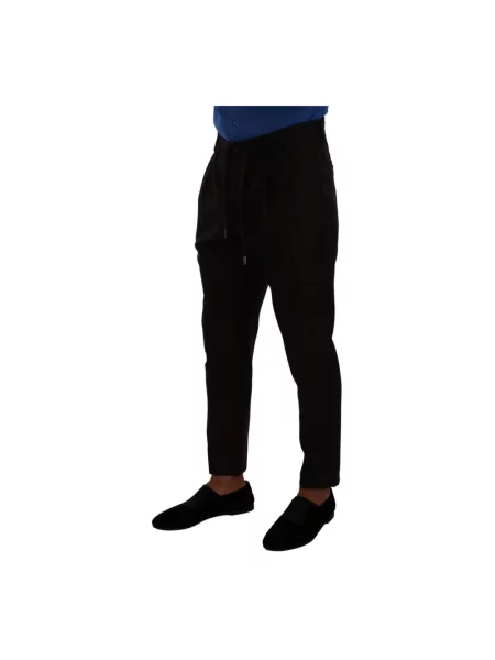 Joggery Dolce And Gabbana wełniane brązowe