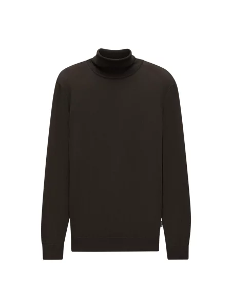 Sweter z golfem Bugatti wełniany do golfa brązowy