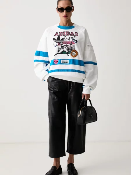 Adidas Originals mikina dámska Archive Baseball biela