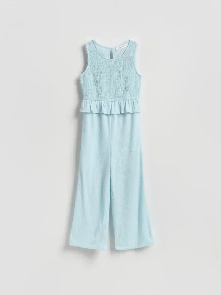 Reserved Комбінезон із жатої тканини блідо-блакитний блакитний