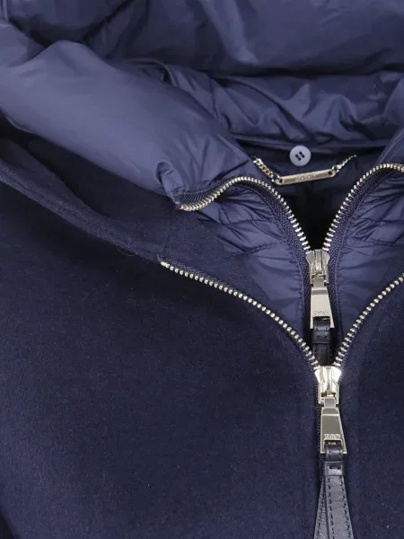 Palton Seventy cu glugă albastru
