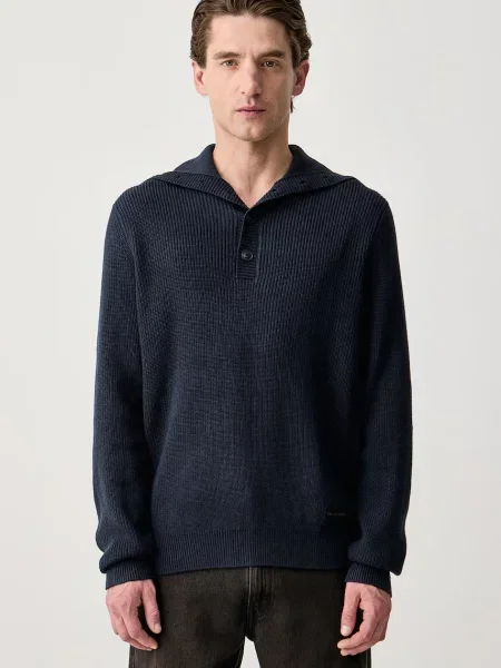 Trussardi sweter z wełną granatowy