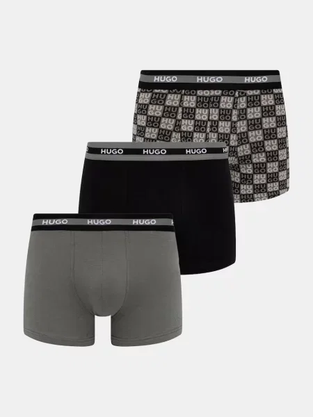 HUGO boxerky pánske s bavlnou TRUNK TR PLANET DES zelená
