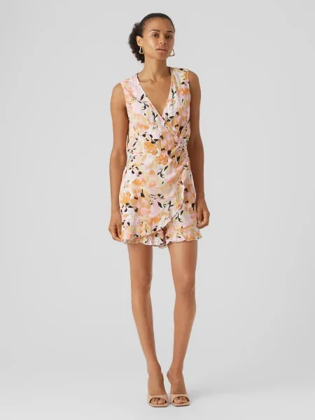 VERO MODA Obleka GIA GORA mešane barve bela