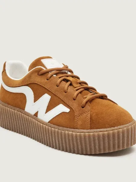 Weekend Max Mara sneakers din piele Wkaagile maro portocaliu