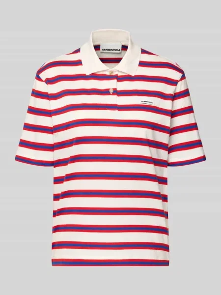 Koszulka polo w kroju loose fit z czystej bawełny Model STRIPE POLO' Armedangels czerwone