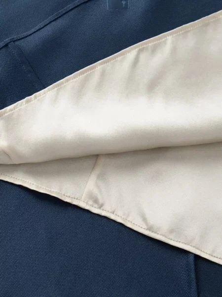 Gulerat rochie mini Shanghai Tang de mătase albastru