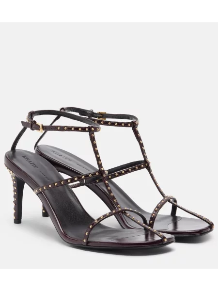 Sandale Khaite din piele cu tepi bordo