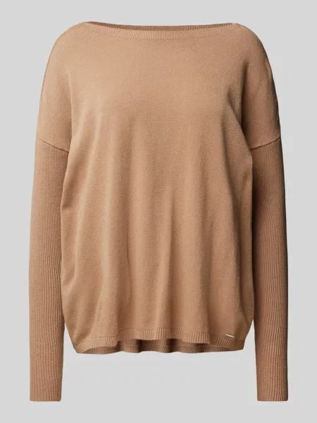 Sweter z dzianiny z prążkowanymi wykończeniami More & More