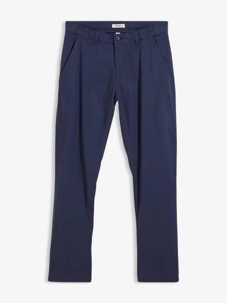 Spodnie chinosy z czystego lnu regular fit niebieskie