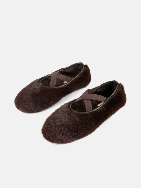 HANDMADE SHOES Papuci de casă BLACK LOTUS maro negru