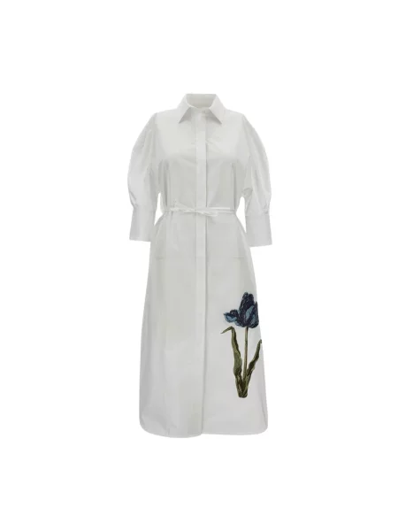 Sukienka koszulowa Erdem do kolan biała