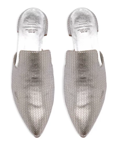 Papuci tip mules Officine Creative din piele gri
