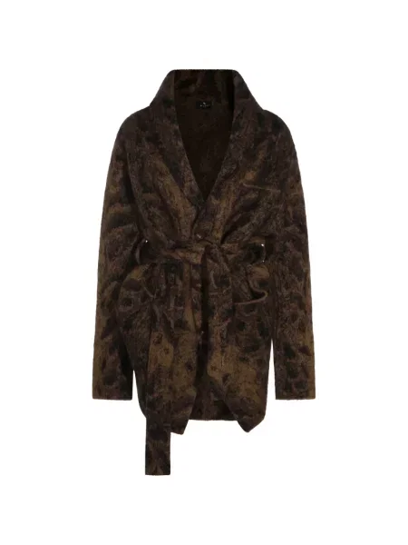 Cardigan Etro cu imagine cu model leopard maro