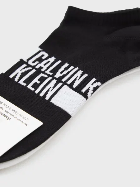 Носки Calvin Klein в полоску с лого черные