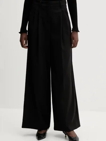 Weekend Max Mara Pantaloni palazzo Adelfi Wide Leg negru