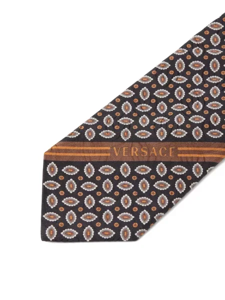 Cravată Versace de mătase cu imagine negru