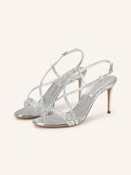 Casadei Sandály Josephine Julia S Ozdobnými Kameny stříbrná