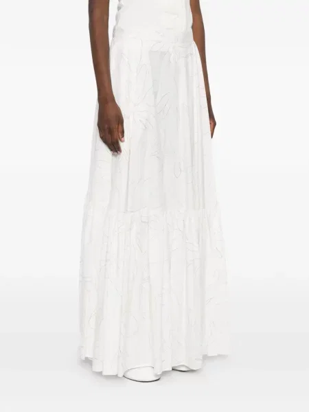 Макси пола Plan C на цветя с принт бяло