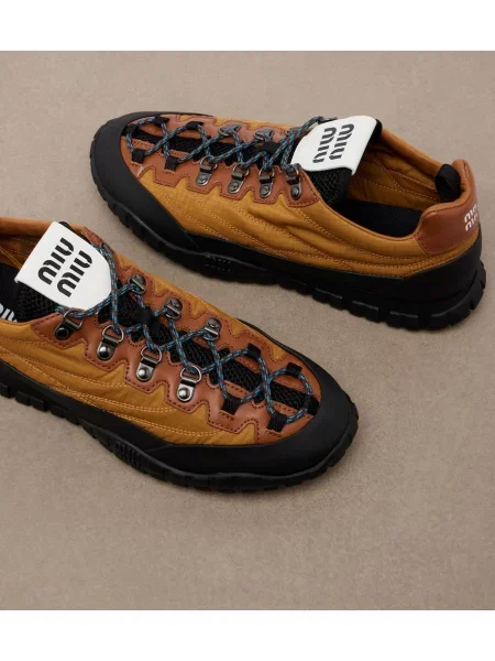 Sneakerși Miu Miu din piele galben