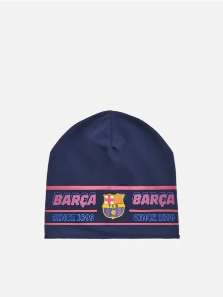 Reserved Pletená čiapka FC BARCELONA tmavomodrá