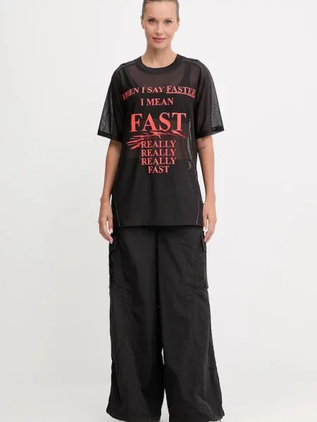 Puma spodnie szerokie high waist czarny