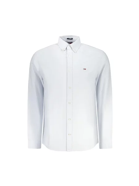 Tommy Hilfiger Koszule Mężczyzna Biały M Koszulka Oxford o kroju Custom Fit niebieska