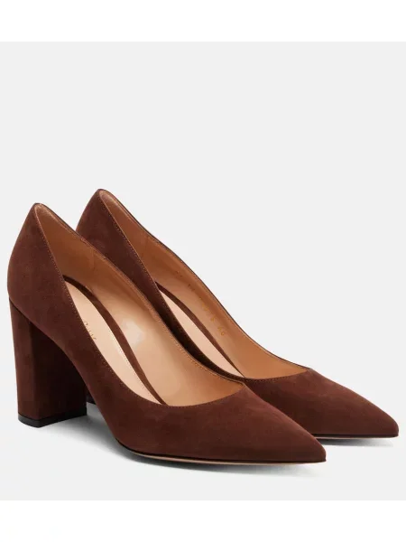 Pantofi cu toc Gianvito Rossi din piele de căprioară maro