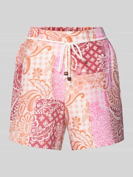 Szorty z tkaniny o kroju regular fit z mieszanki model CILLE' Vero Moda różowe