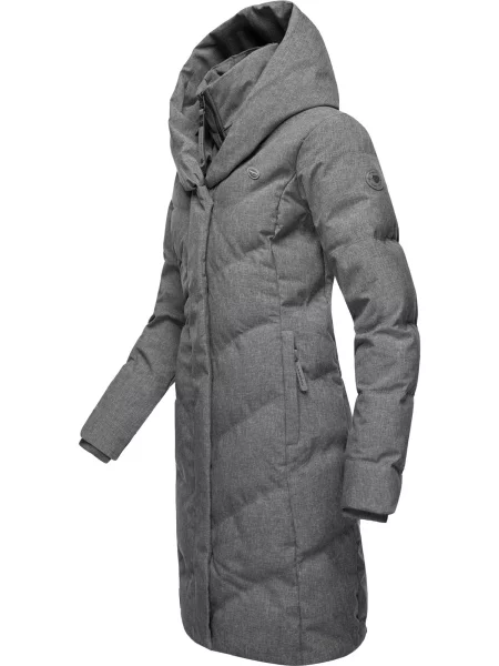 Ragwear Žieminis paltas Natalka margai pilka