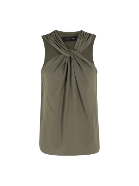 Lniany top Federica Tosi zielony