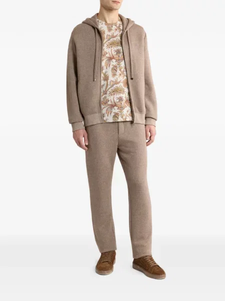 Pantaloni Etro din jacard alergare maro