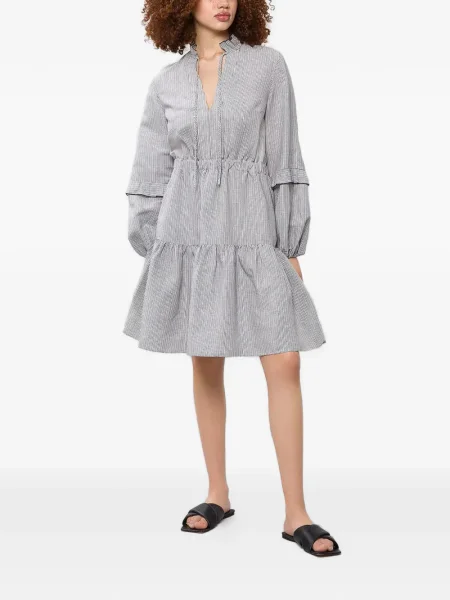 Sukienka mini Ivy Oak w paski z falbankami garniturowa biała