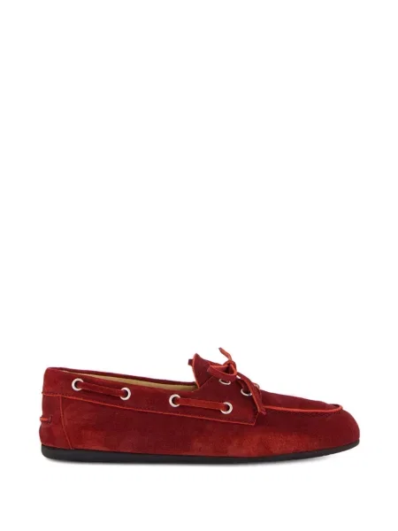 Pantofi loafer Miu Miu cu șireturi din dantelă roșu
