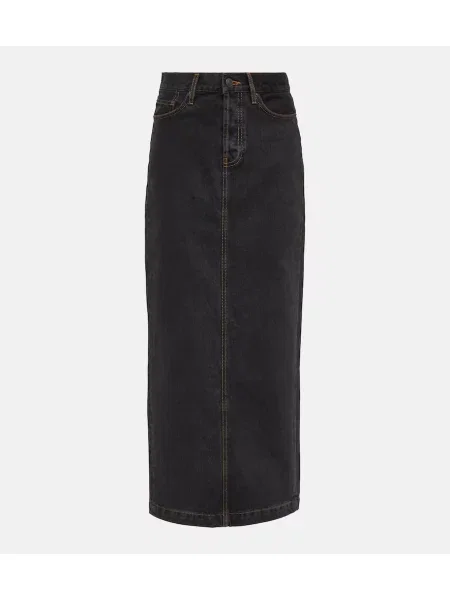 Fustă din denim Wardrobe.nyc negru