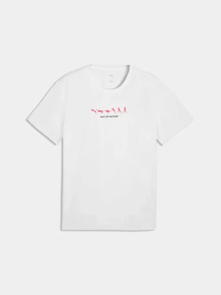 Спортивна футболка PUMA M Run Slogan Graphic Tee комбінований верх білий
