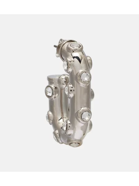 Cercei Rabanne de cristal argintiu