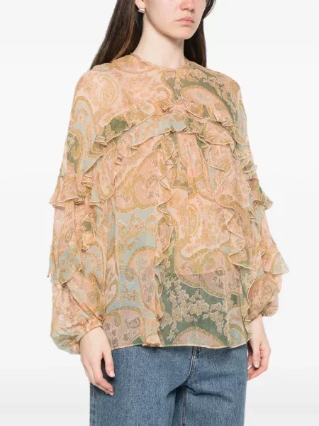 Bluză Zimmermann cu volane cu model paisley