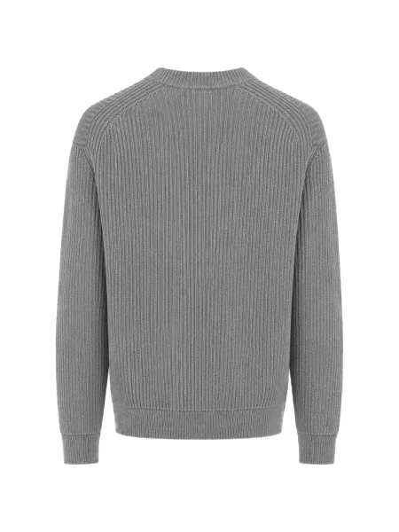 Pulover The Pull cu decolteu rotund gri