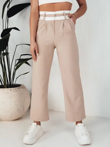 Spodnie wide leg GINZOM Dstreet beżowe