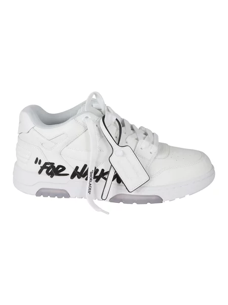 Sneakersy Off-white skórzane biznesowe trekkingowe białe