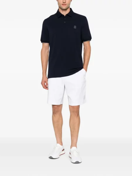 Polo Brunello Cucinelli με κέντημα μπλε