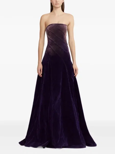Kostiumas maksi maxi suknele Ralph Lauren Collection be petnešėlių violetinė